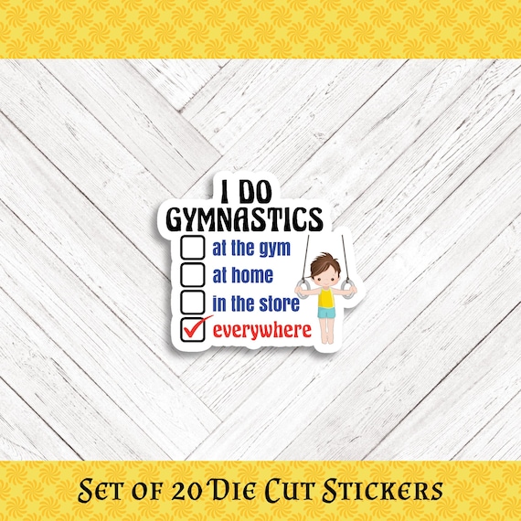 GYMNASTICS Die Cut Stickers: Crafting, Happy Mail & Scrapbooking - Set of 20