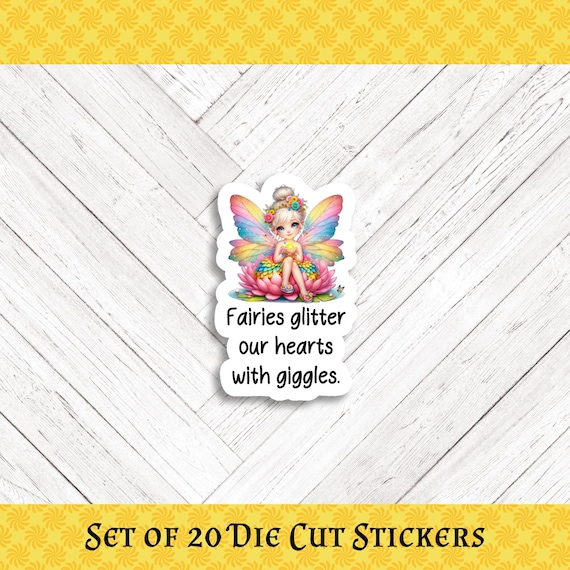 FAIRY GIGGLES Die Cut Stickers: Crafting, Happy Mail & Scrapbooking - Set of 20