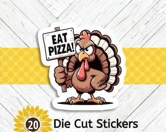 Exasperated Turkey Die Cut Stickers - Set of 20