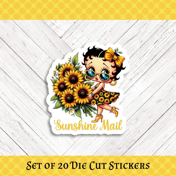 ICONIC BETTY Sunshine Mail Die Cut Stickers: Crafting, Happy Mail & Scrapbooking - Set of 20