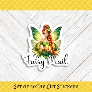 Tropical Fairy Die Cut Happy Mail and Crafting Stickers - Assorted Set of 20