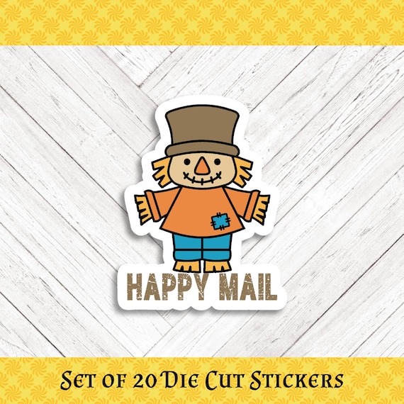 Scarecrow Die Cut Stickers: Happy Mail - Set of 20
