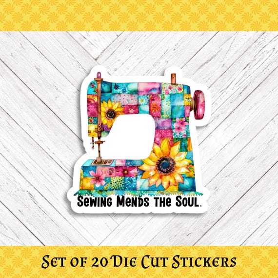 Sewing Mends the Soul Die Cut Happy Mail and  Stickers - Set of 20