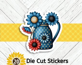 Folk Art Floral Stickers, Botanical Craft Stickers, Scrapbook, Happy Mail, Journaling
