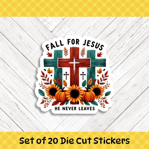 Fall for Jesus Die Cut Stickers - Set of 20