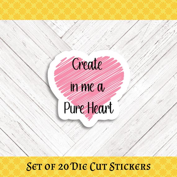 PURE HEART Die Cut Stickers: Crafting, Happy Mail & Scrapbooking - Set of 20