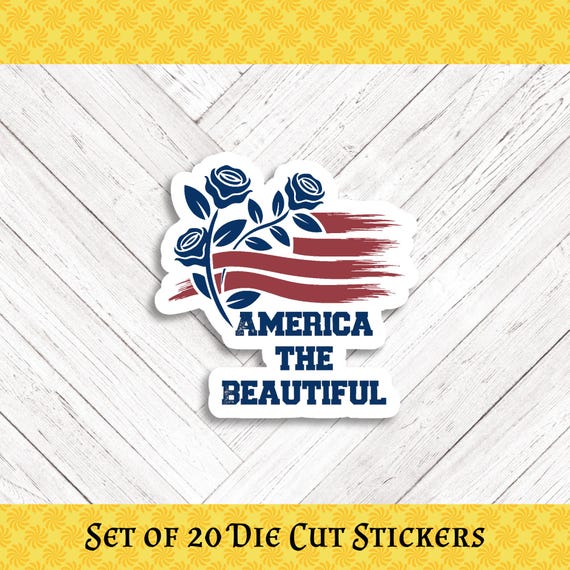 AMERICA THE BEAUTIFUL Die Cut Stickers: Crafting, Happy Mail & Scrapbooking - Set of 20