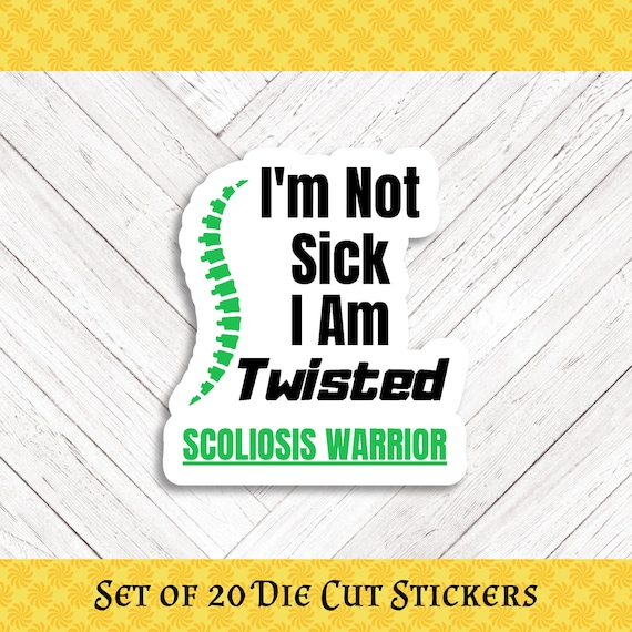 Uplifting Scoliosis Warrior Die Cut Stickers - Set of 20