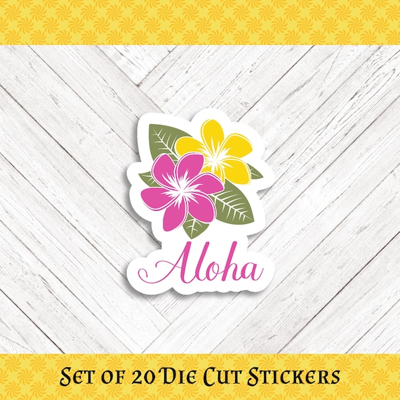 Hawaiian 'ALOHA' Die Cut Stickers: Crafting and Happy Mail - Set of 20