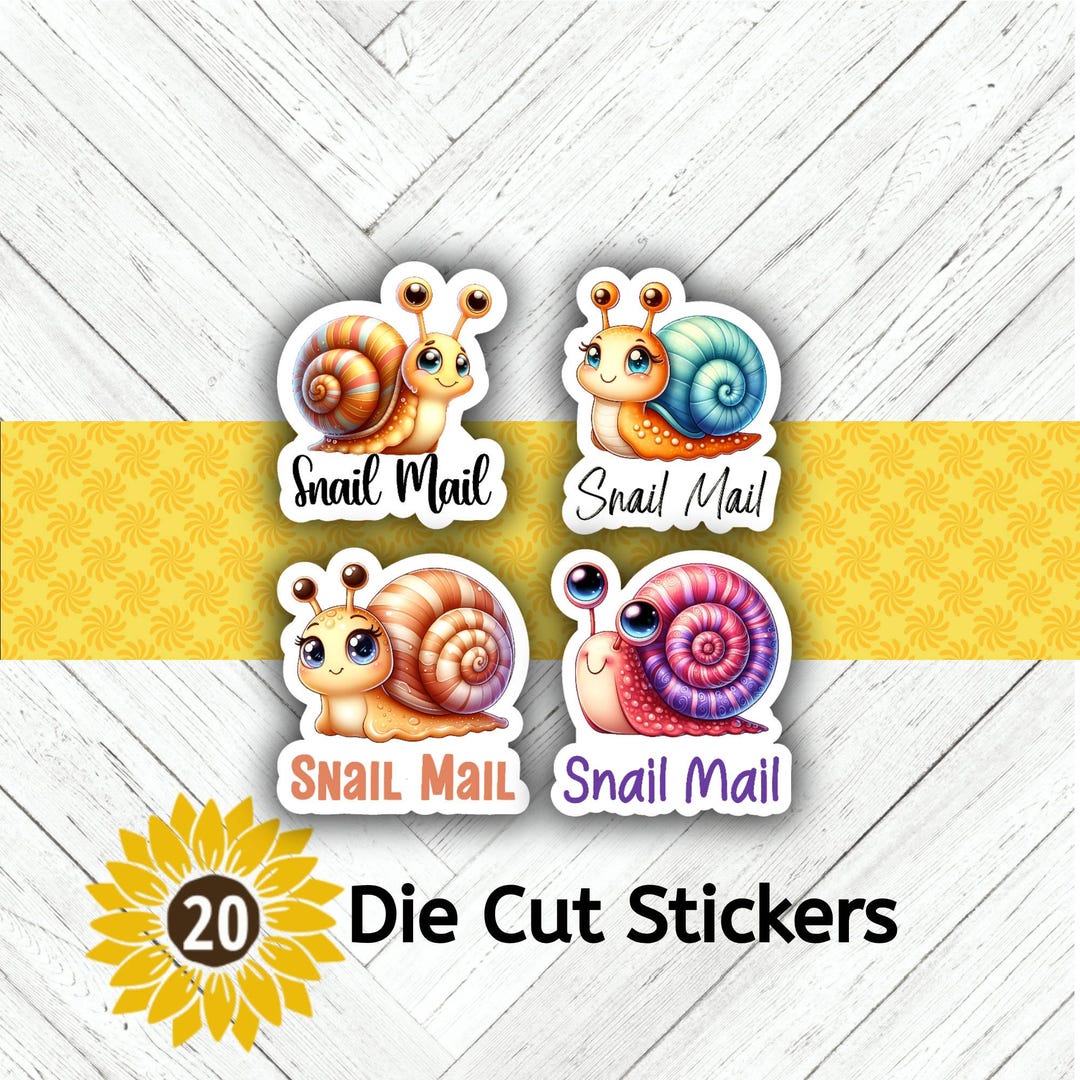 Snail Mail Die Cut Stickers: Happy Mail - Set of 20 - Etsy