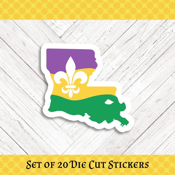 Mardi Gras Louisiana Die Cut Stickers: Crafting, Happy Mail & Scrapbooking - Set of 20