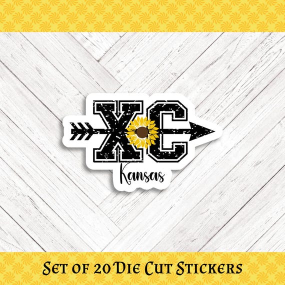 Distressed Kansas CX Die Cut Stickers: Crafting, Happy Mail & Scrapbooking - Set of 20