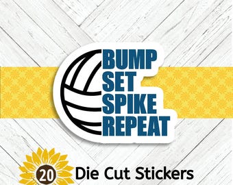 VOLLEYBALL Die Cut Stickers: Crafting, Happy Mail & Scrapbooking - Set of 20