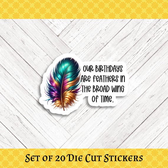 Feather Die Cut Stickers - Set of 20
