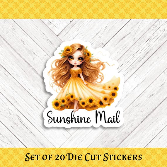 Sunshine Mail Die Cut Stickers: Crafting, Happy Mail & Scrapbooking - Set of 20