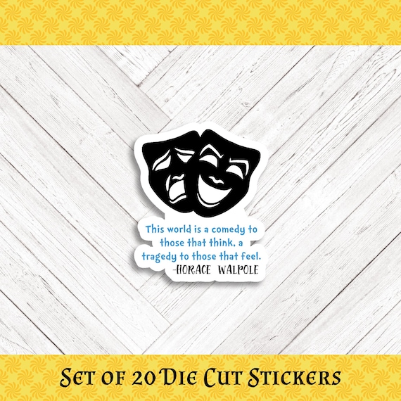 Comedy/Tragedy Die Cut Happy Mail and  Stickers - Set of 20
