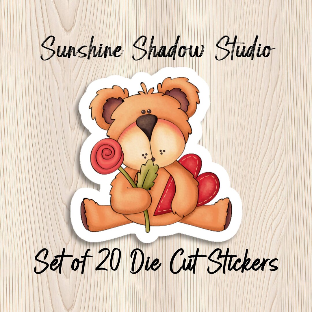 Valentine's Day Love Bear Die Cut Accent Stickers Set of 20 - Etsy