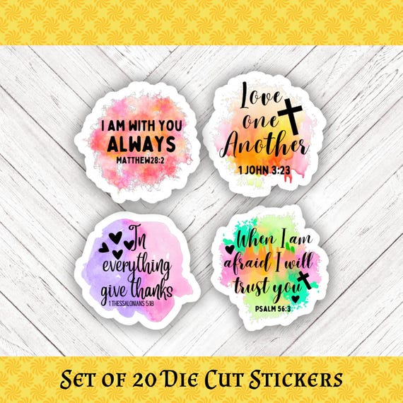 Bible Verses Die Cut Stickers: Crafting, Happy Mail & Scrapbooking - Assorted Set of 20