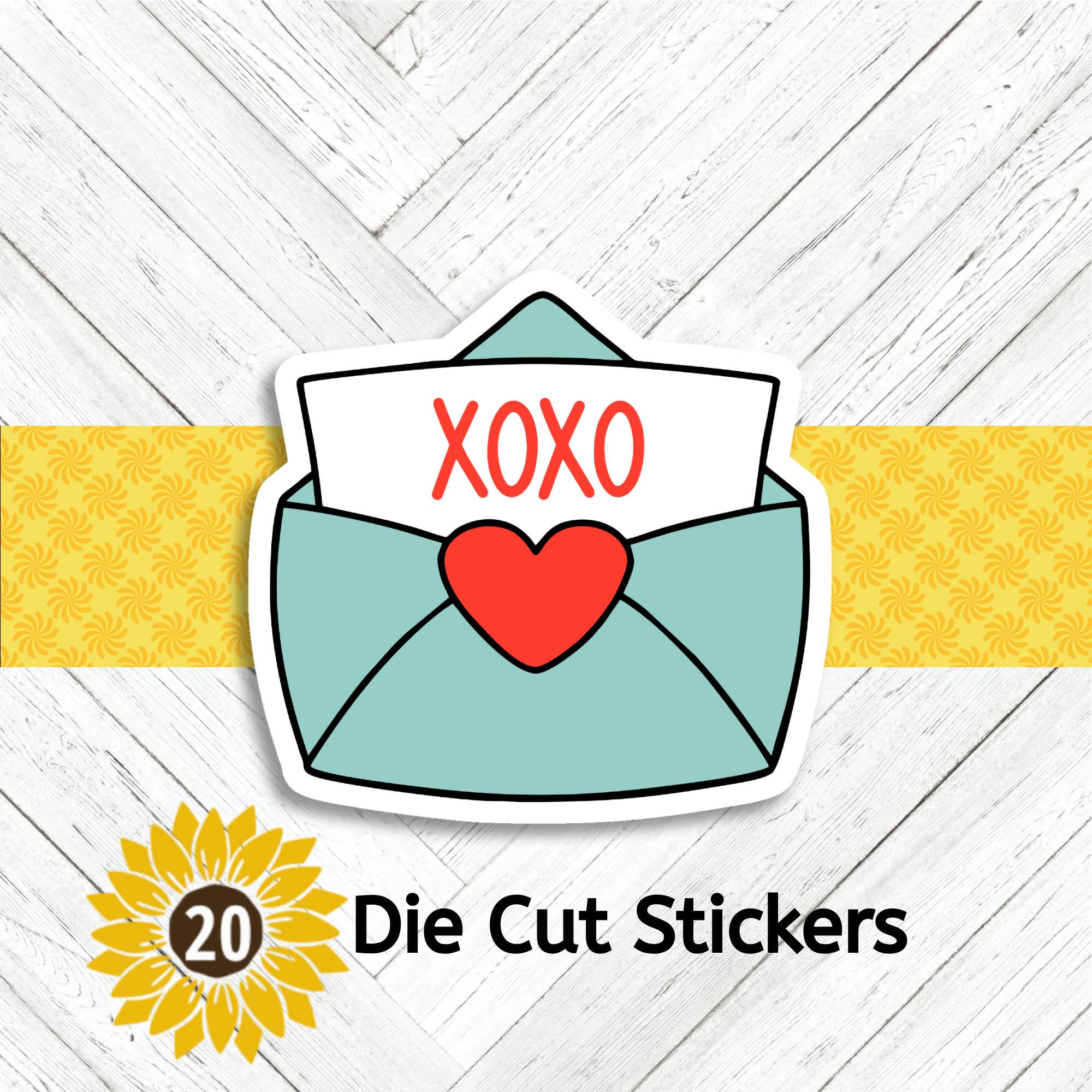 XOXO Heart Envelope Die Cut Stickers: Happy Mail Set (20 Pack) - Etsy