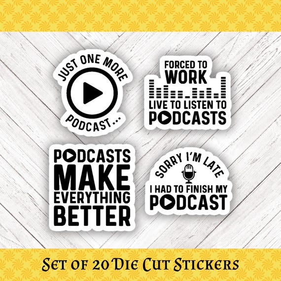 Podcasting Die Cut Happy Mail and  Stickers - Assorted Set of 20