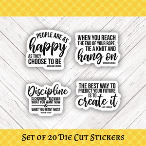 Abraham Lincoln Quote Die Cut Crafting and Happy Mail Stickers - Set of 20
