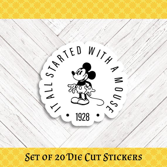 Iconic Mouse Die Cut Crafting & Happy Mail Stickers - Set of 20