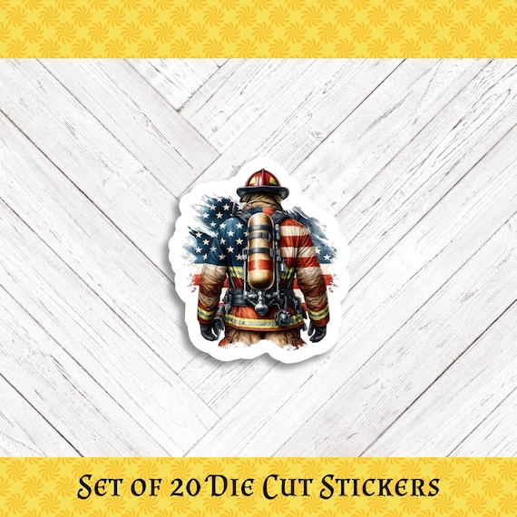 Brave Firefighter Die Cut Stickers: Crafting, Happy Mail & Scrapbooking - Set of 20