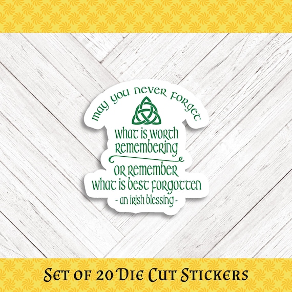 IRISH BLESSING Die Cut Stickers: Crafting, Happy Mail & Scrapbooking - Set of 20