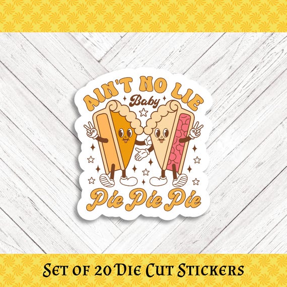 Pie Die Cut Stickers - Set of 20