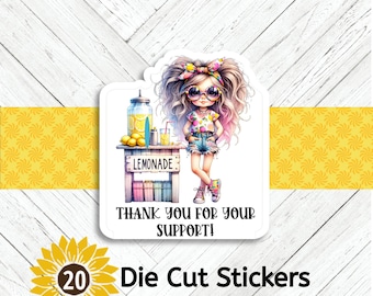 Lemonade Stand Die Cut Stickers: Crafting, Happy Mail & Scrapbooking - Set of 20