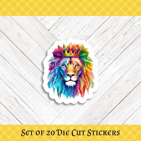 Majestic Lion Die Cut Stickers: Crafting, Happy Mail & Scrapbooking - Set of 20