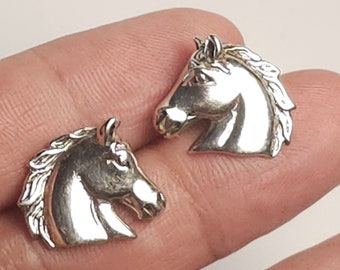 Schattig en flirterig, 925 sterling zilveren paardenoorknopjes, paardensportsieraden