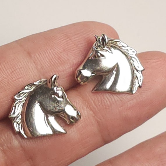 Cute and Flirty, 925 Sterling Silver Horse Stud E… - image 1