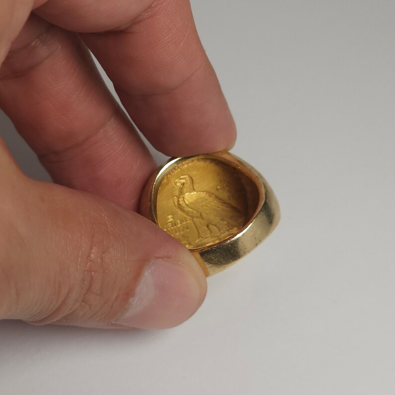 Stunning Men's Coin Ring Featuring a US 5 Dollar Gold Coin With Flush ...