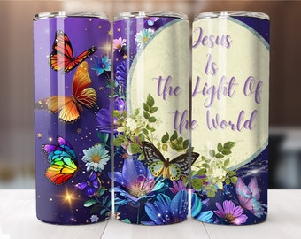 Jesus is The Light of The World Tumbler Wrap Sublimation Design Jesus is Lord Tumbler Wrap PNG, Floral Tumbler Design Sublimation, Faith