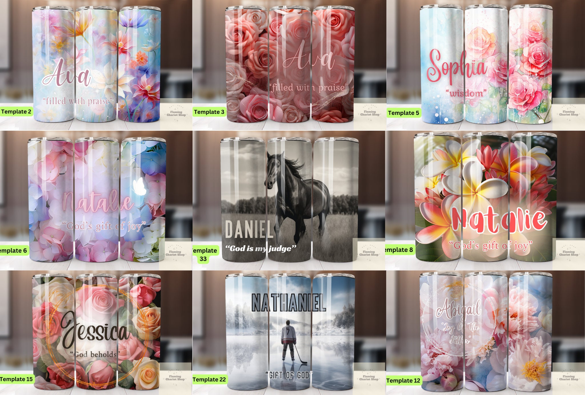 Personalized Name Meaning Tumbler Wrap PNG, 20oz Tumbler Sublimation