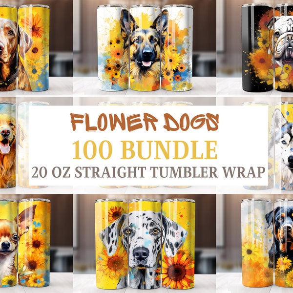 100 Dog Lovers 20oz Tumbler Sublimation Design Bundle, Straight Sublimation PNG, Horses Tumbler, Sublimation Blanks Designs, Tumbler Wraps