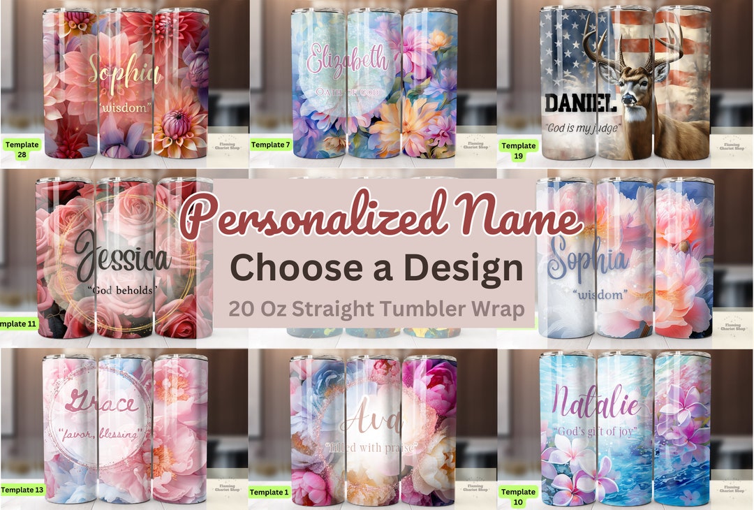 Personalized Name Meaning Tumbler Wrap PNG, 20oz Tumbler Sublimation