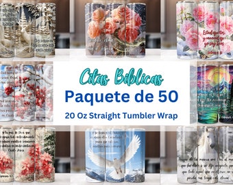 Paquete De Diseño De Sublimación De Vasos De 50 Citas Bíblicas De 20 Oz, Envolturas De Vasos De Dios Inspirador De La Fe Motivacional PNG