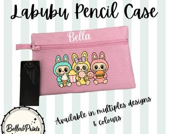 Monsters pencil case, Labubu, Personalised. Back to school. Multiple colours available!