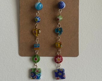 Stained Glass Drop Earrings (small and large)