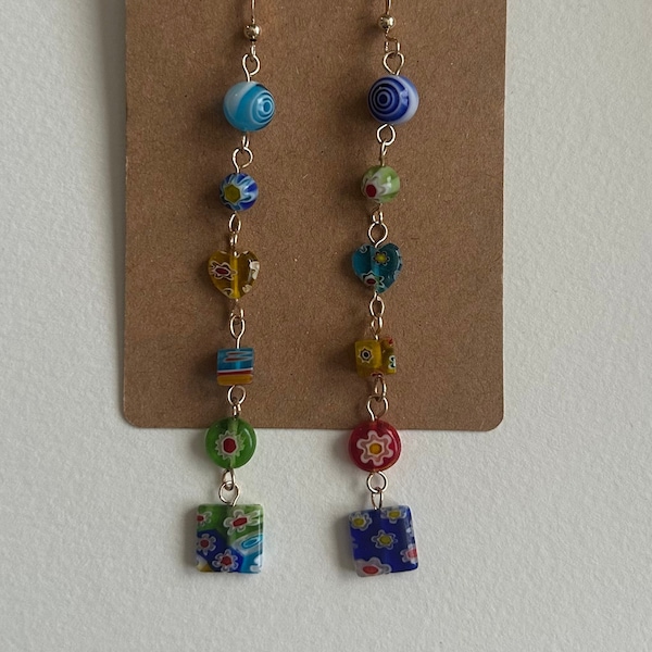 Stained Glass Drop Earrings (small and large)