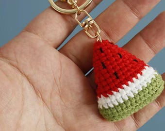 crochet keychain watermelon, gift for her, birthday gift