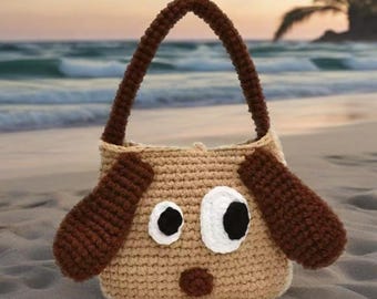 Crochet Dog Bag: Handmade Cotton Puppy Tote, Gift for Dog Lovers