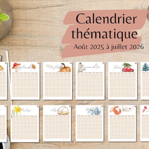 Printable Calendar August 2025 to July 2026 in French