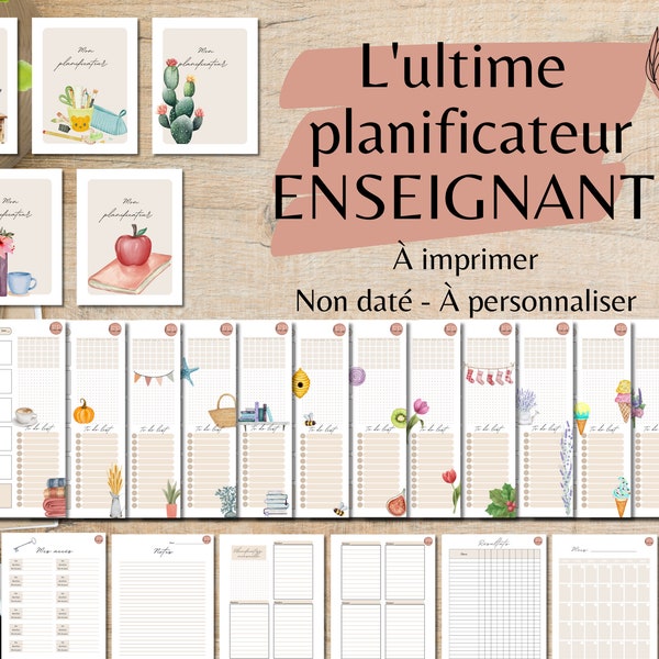 Planificateur scolaire imprimable pour enseignant 5 périodes en français