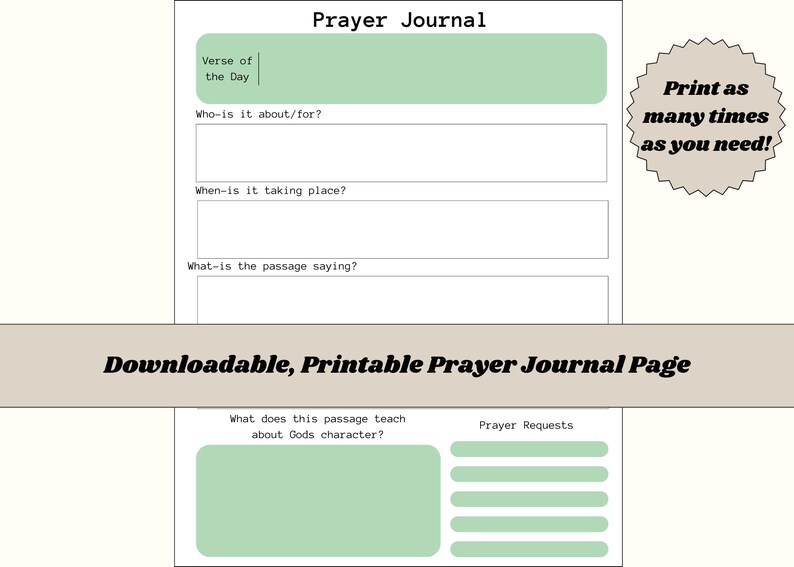 Printable Journal Pages, Bible Study Planner, Instant Download, Prayer Journal, Bible Study ...