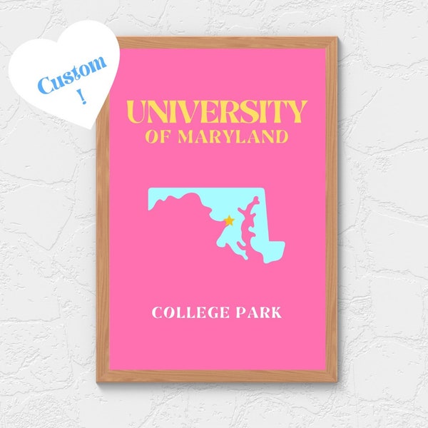 Custom College Posters | Single Poster | Digital Download | Trendy Wall Decor| Bright and Colorful Prints for Wall | College Dorm Decor