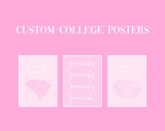 Custom College Posters | Trendy College Posters | Dorm Decor | Aesthetic Wall Art | Custom Art | Room Decor | Graduation Gifts | Set of 3