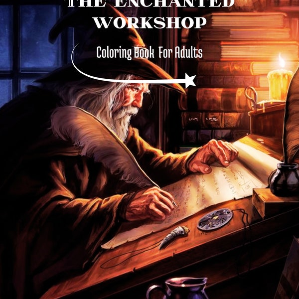 Coloring Book For Adults, The Enchanted Workshop, Digital Coloring Book PDF